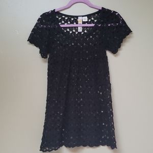 🌻 Black Crochet Long Top M